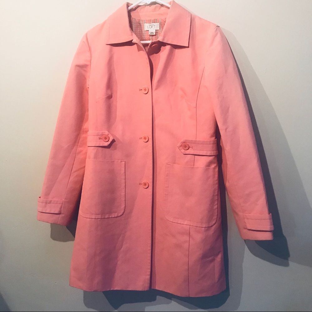 Ann Taylor Loft Coral Trench Coat!